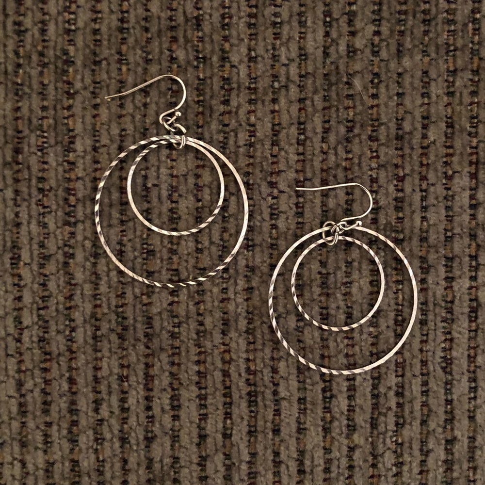 Express textured double hoop earrings